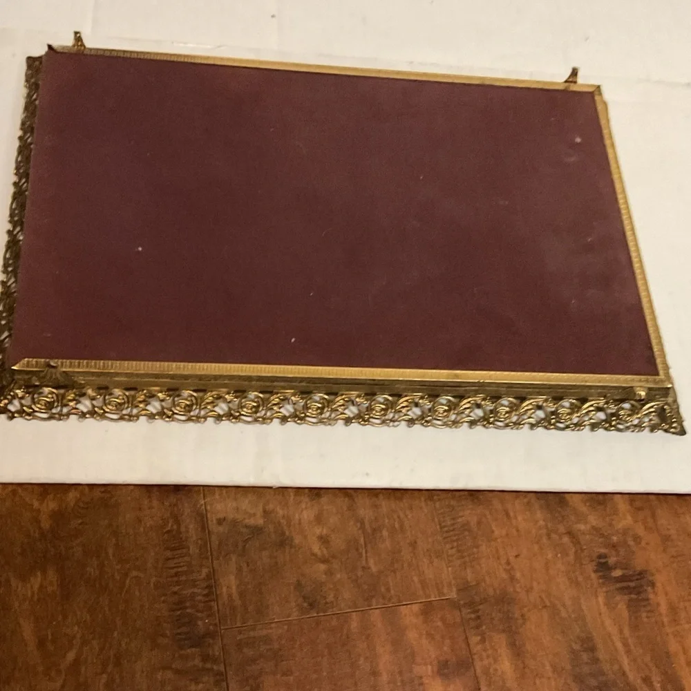 Vintage Ornate Gold Vanity tray or wall mirror